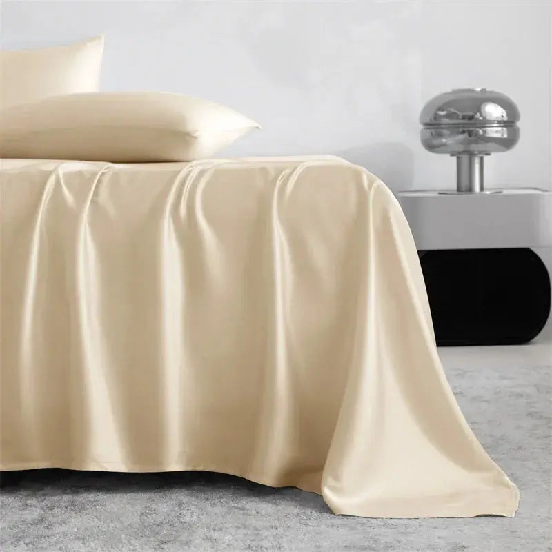100% Bamboo Bed Sheets Set Luxury Soft, Silky, Breathable Fitted Sheet Flat Top Sheets Pillowcase Hotel 4/6 Pieces Bedding Set