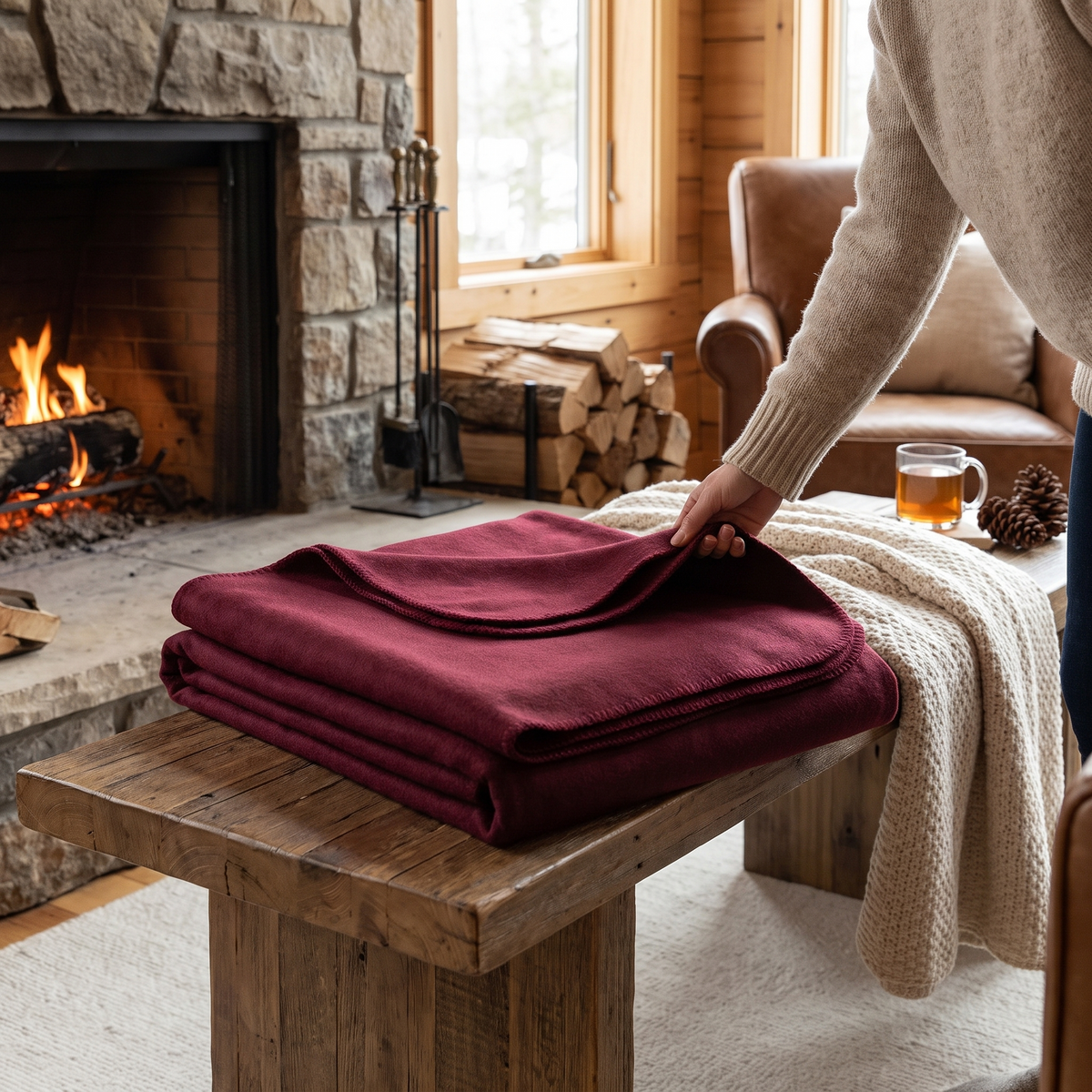Winter Wool Outdoor Blanket