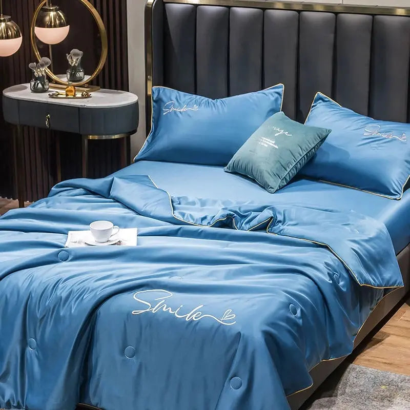 Washed Silk Summer Quilt Set (3 Pcs)