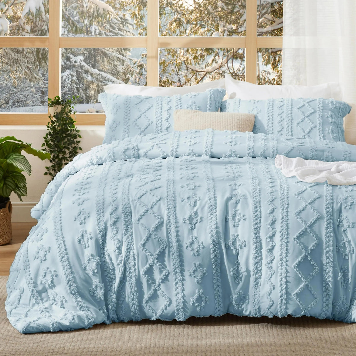 Tufted Boho Comforter Set (3 Pcs)