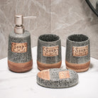 European retro ceramic 4-piece bathroom set high-end lotion bottle toothbrush holder cup soap dish bathroom accessories set