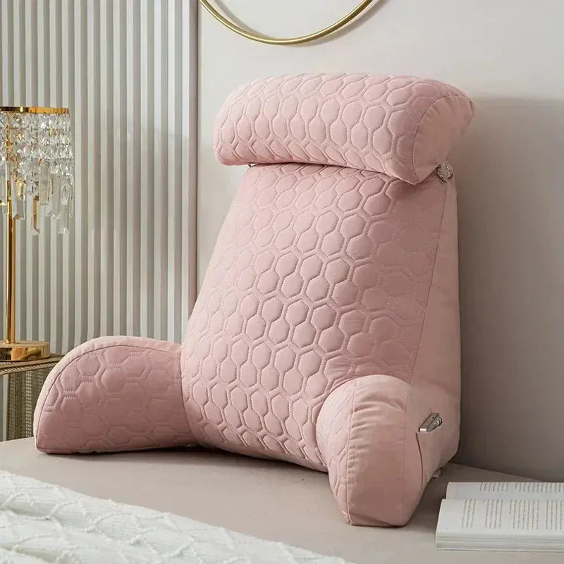 Reading Pillow Standard Bed Pillow Large Backrest Soft Cool Silk Latex Cushion Washable Cover Chair with Pockets Bed Pillow