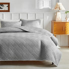 Summer thin quilt three piece set AB double-sided washed cotton sandwich bed cover solid color frosted air conditioner quilt