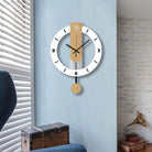 White wood grain acrylic creative pendulum clock silent clock living room bedroom kitchen office home decoration
