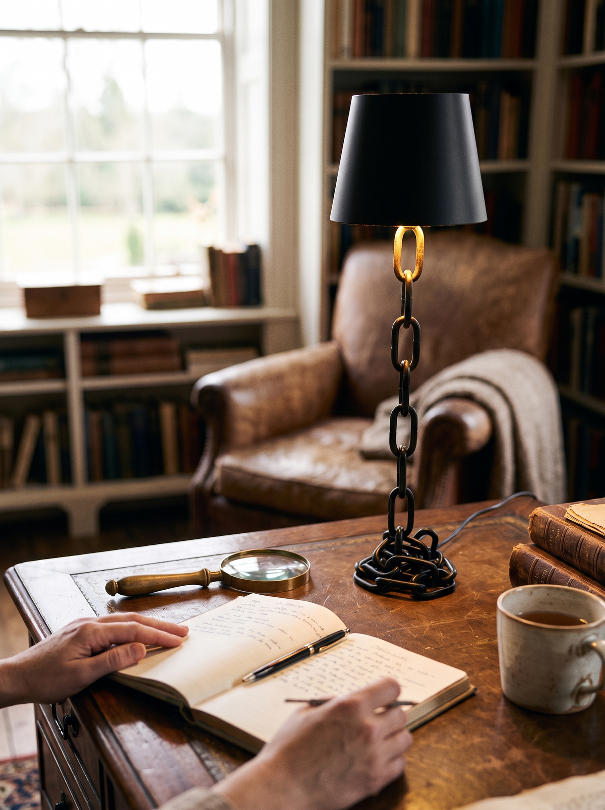 Modern Chain-Link Table Lamp lifestyle 2