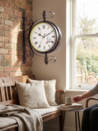 Double-Sided Station Clock, Railway Charm At Home