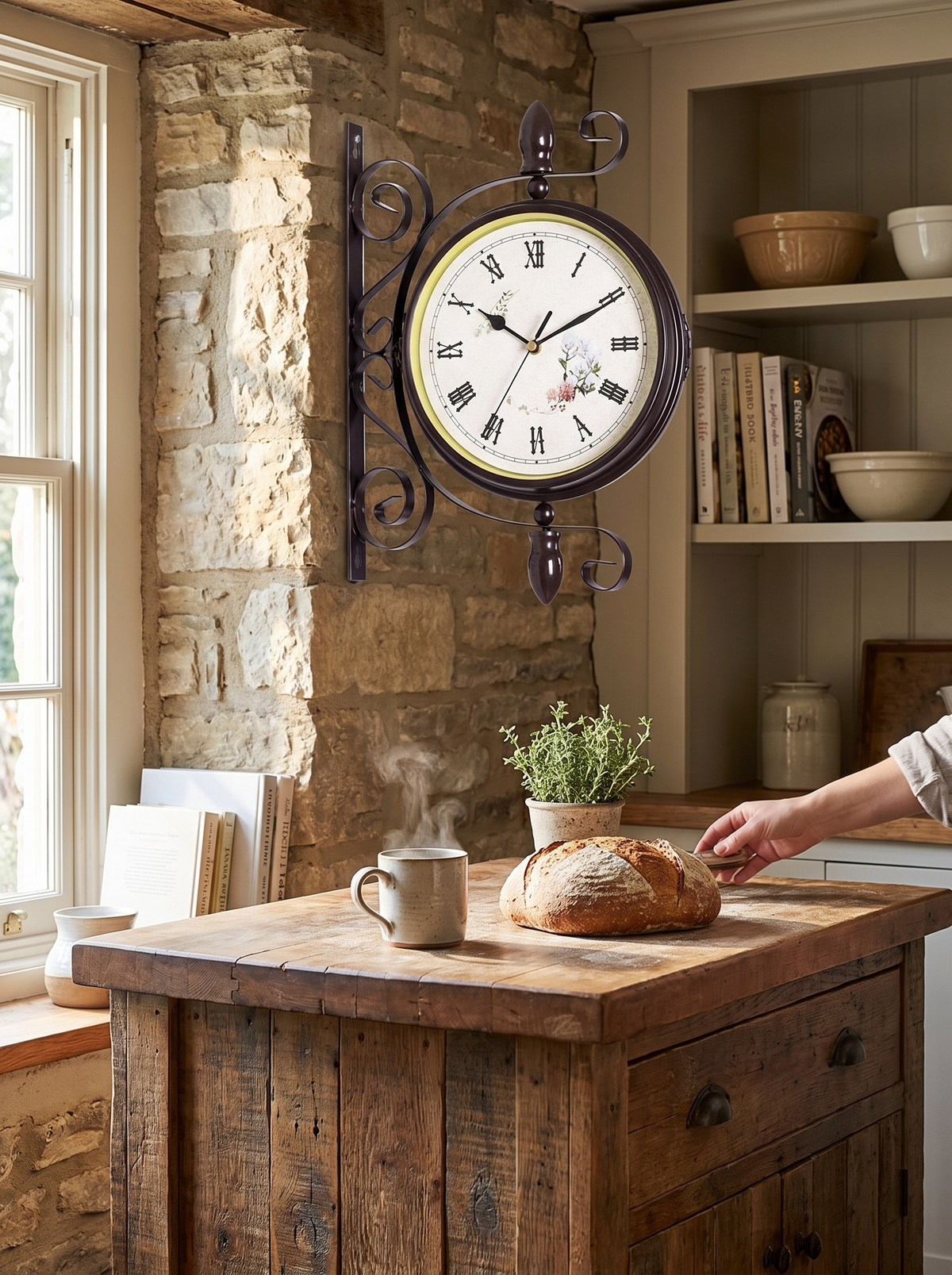 Double-Sided Station Clock, Time From Every Angle