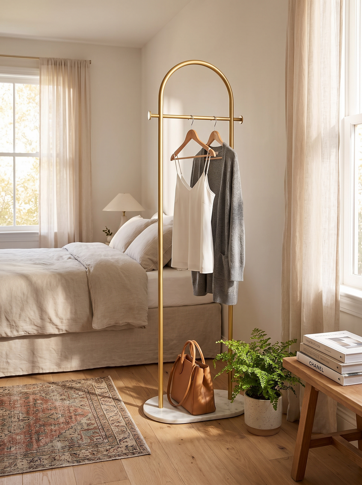 Freestanding Coat Rack, Organized, Yet Curated