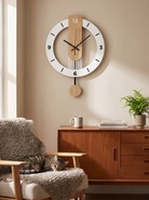 Wood Grain Pendulum Clock, Quiet Enough For Any Room