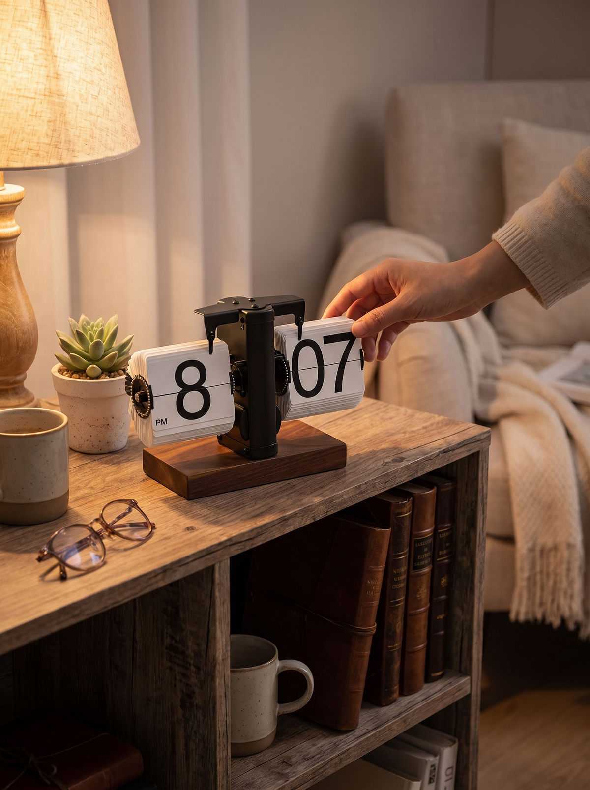 Flip Desk Clock, Time, With A Little Theater