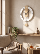 Wood Grain Pendulum Clock, Warmth For A Blank Wall