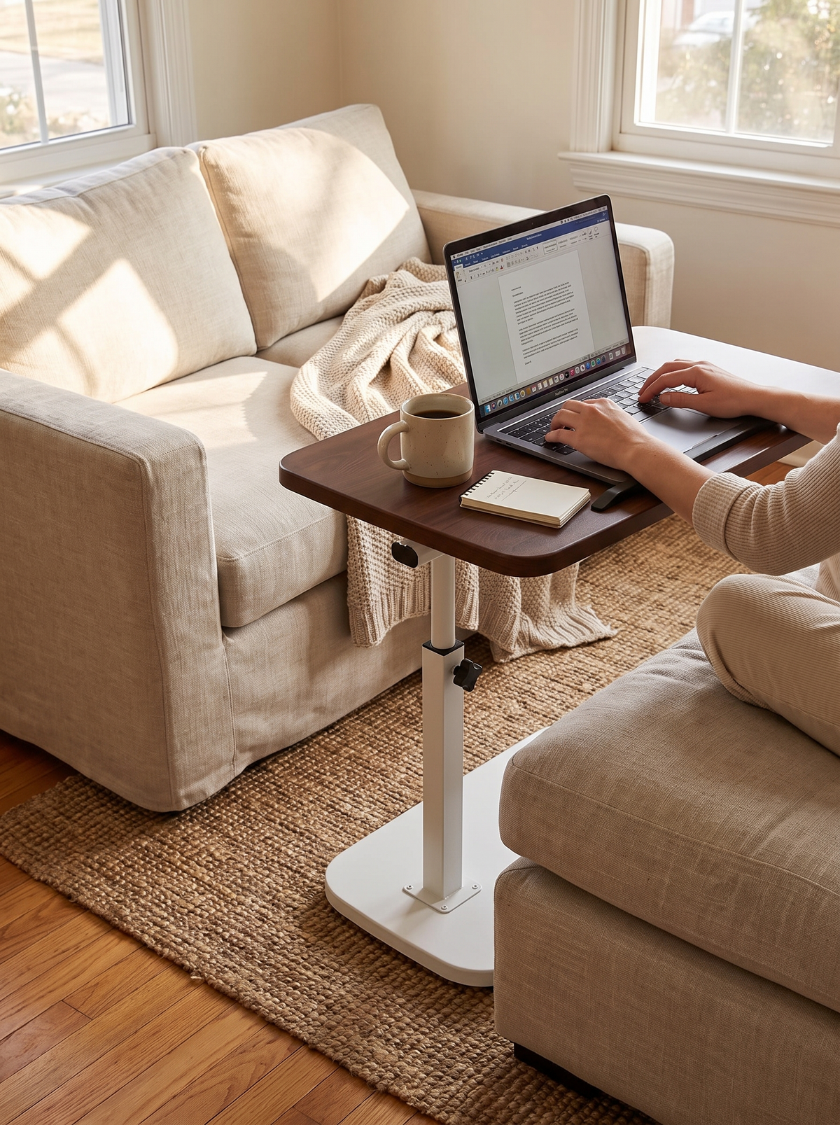 Adjustable Side Table, Moves With Your Day