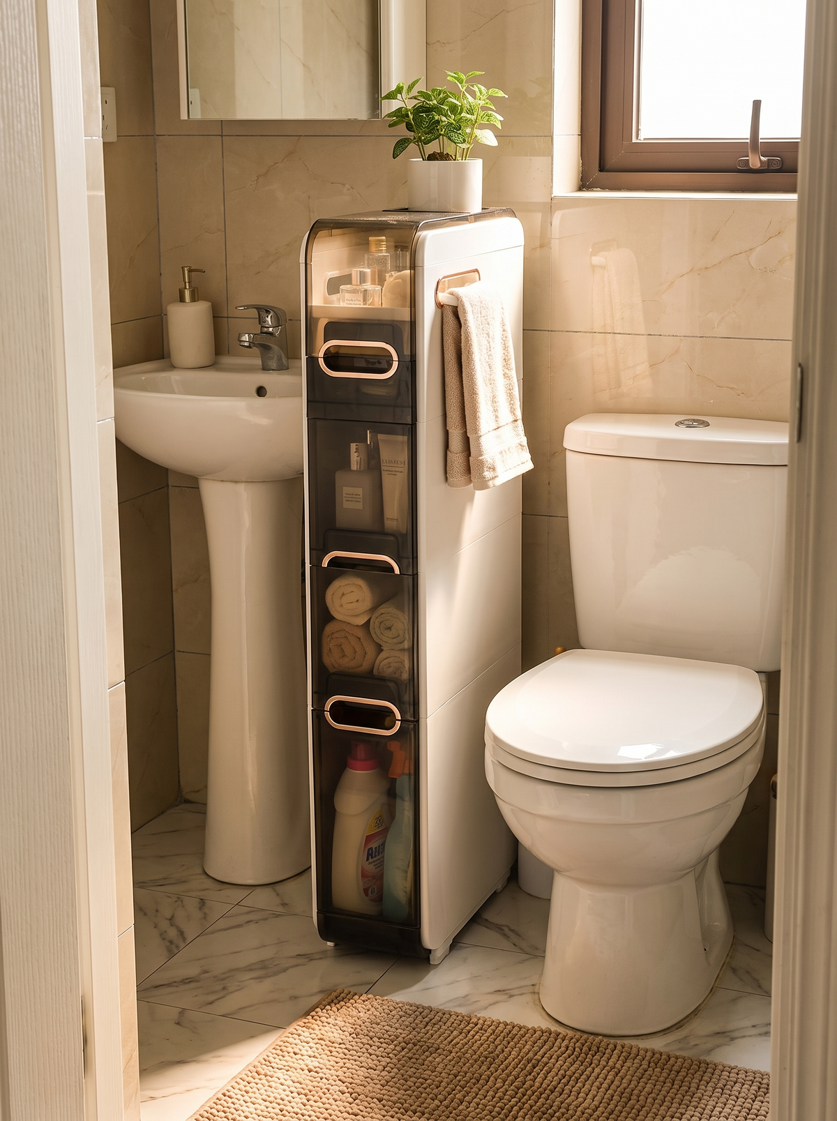 Slim Storage Cabinet, Made For Small Spaces