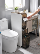 Slim Storage Cabinet, Stack Up, Not Out