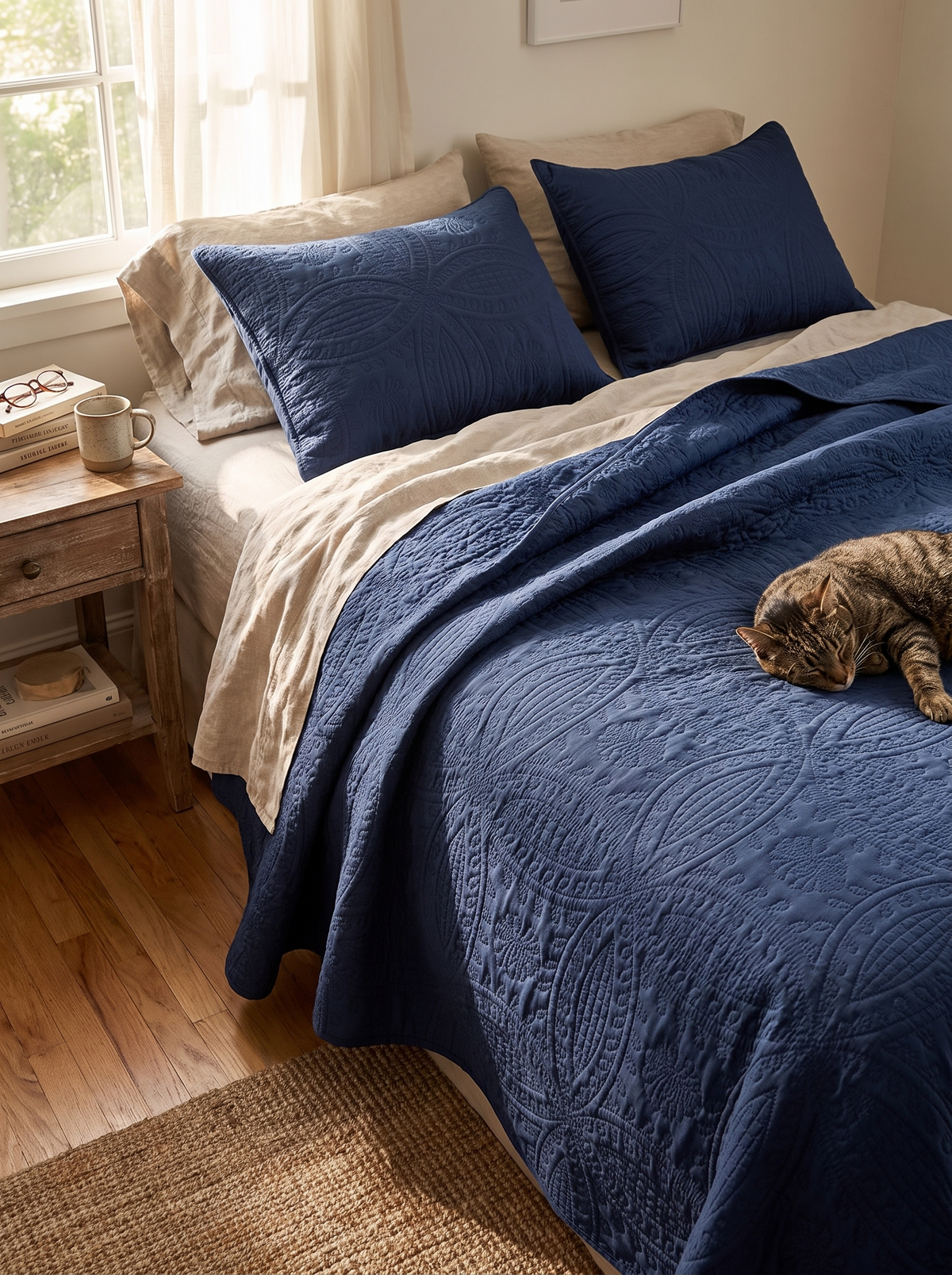 Coin Pattern Quilt Set, Texture That Catches The Light