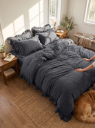 Korean Lace Seersucker Bedding Set, Neat, Seamless, Secure