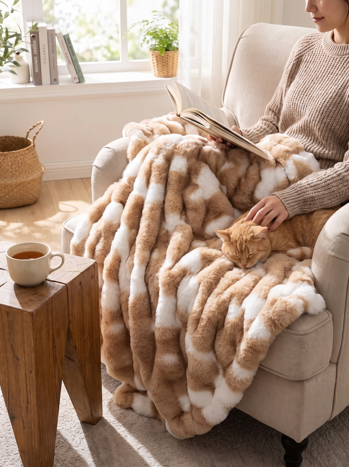 Tie Dye Faux Fur Blanket, Two Sides To Snuggle