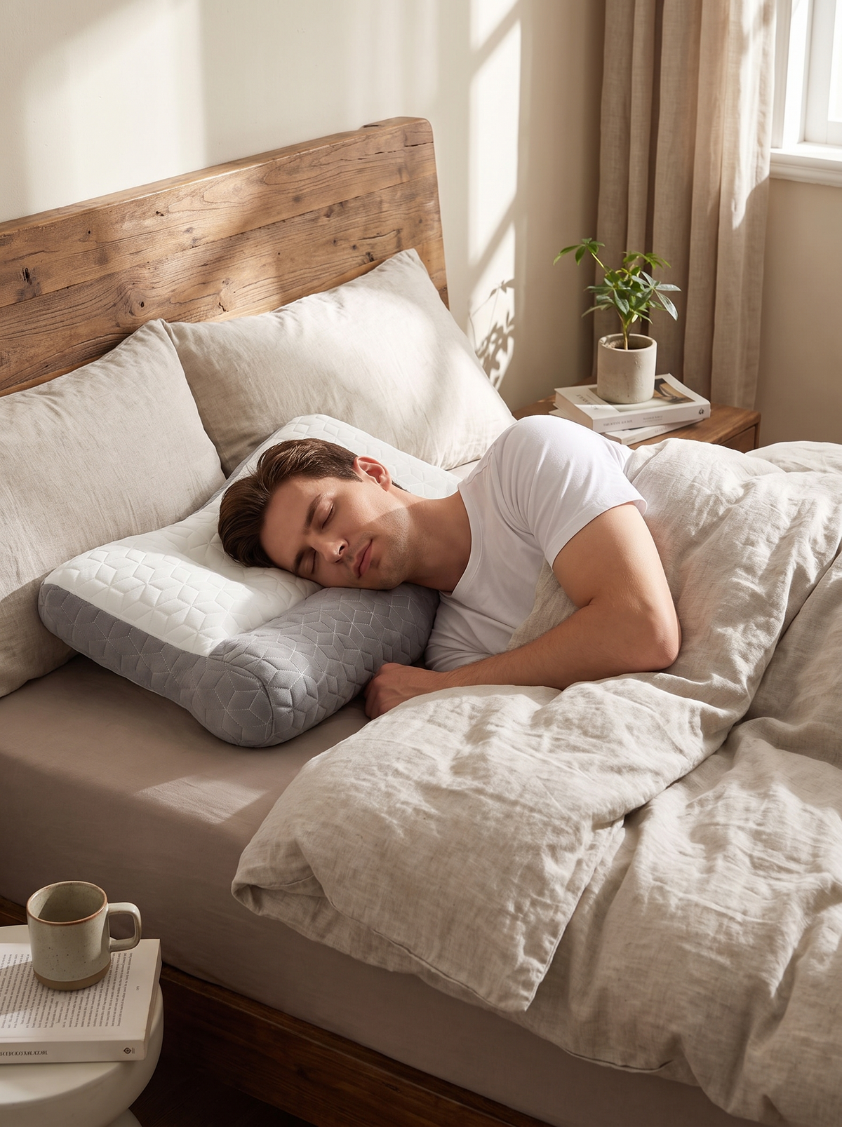 Dual Firmness Ergonomic Contour Pillow, Flip For Your Feel