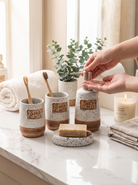 Ceramic Bathroom Accessory Set, A Spa Worthy Vanity