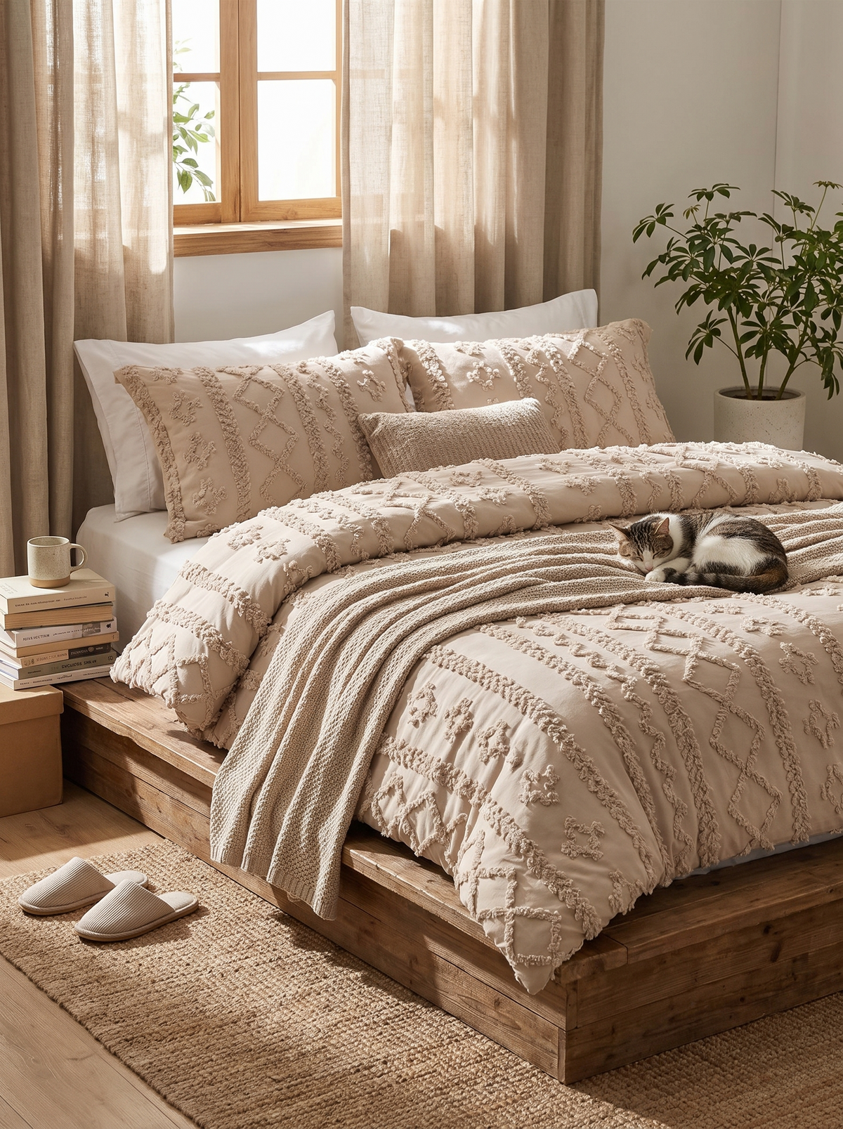 Tufted Boho Comforter Set (3 Pcs), Cozy In Every Season