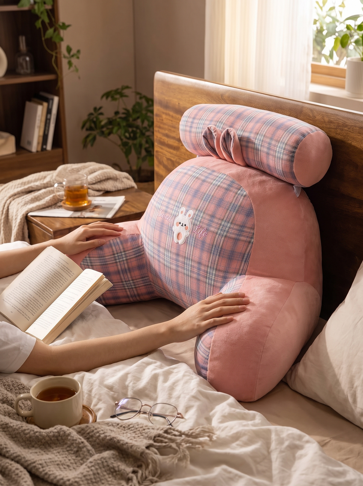 Animal Bed Backrest Reading Cushion, Your Headboard, Upgraded