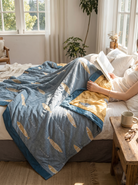 Fish Muslin Throw Blanket, Airy Yet Substantial