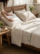 Ruffled Floral Quilt Set, Garden Charm For Your Bed
