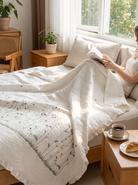 Ruffled Floral Quilt Set, Light Layers, Lovely Detail