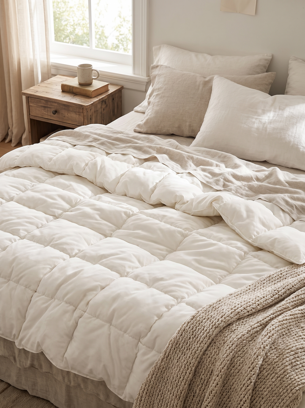 Plush Comforter Set, Ivory That Goes Anywhere