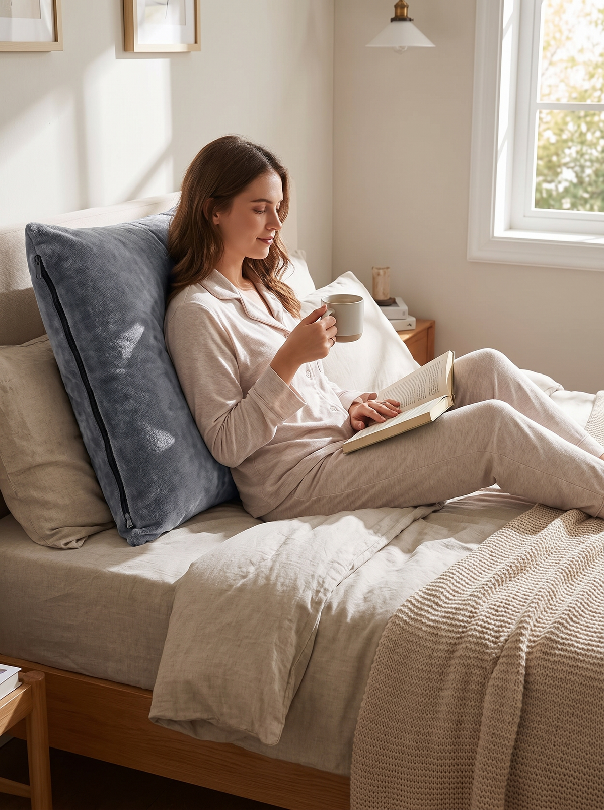 Bedrest Reading Pillow, Sit Up In Comfort