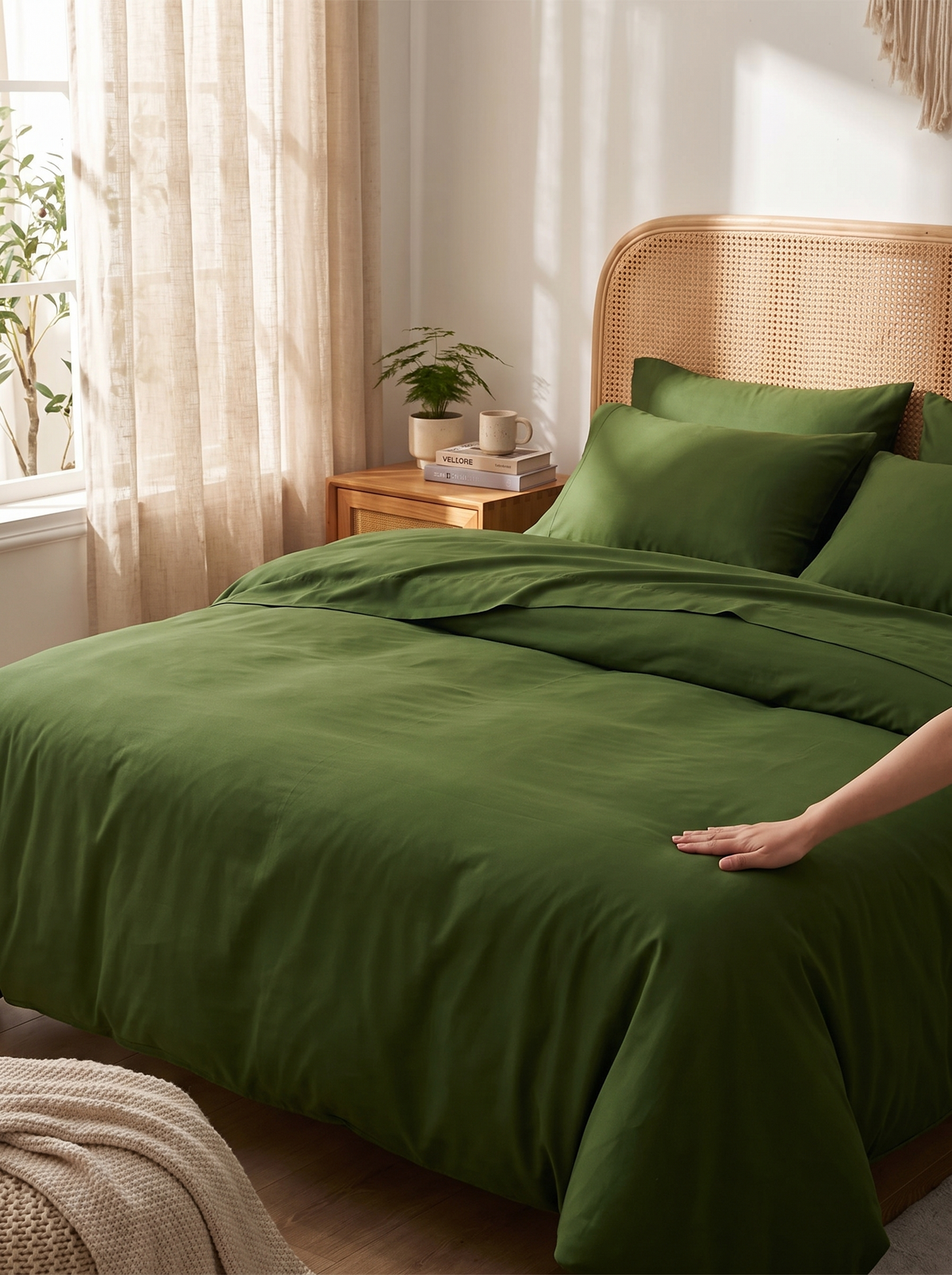 Silky Soft Bamboo Sheets Set, A Neatly Made Bed