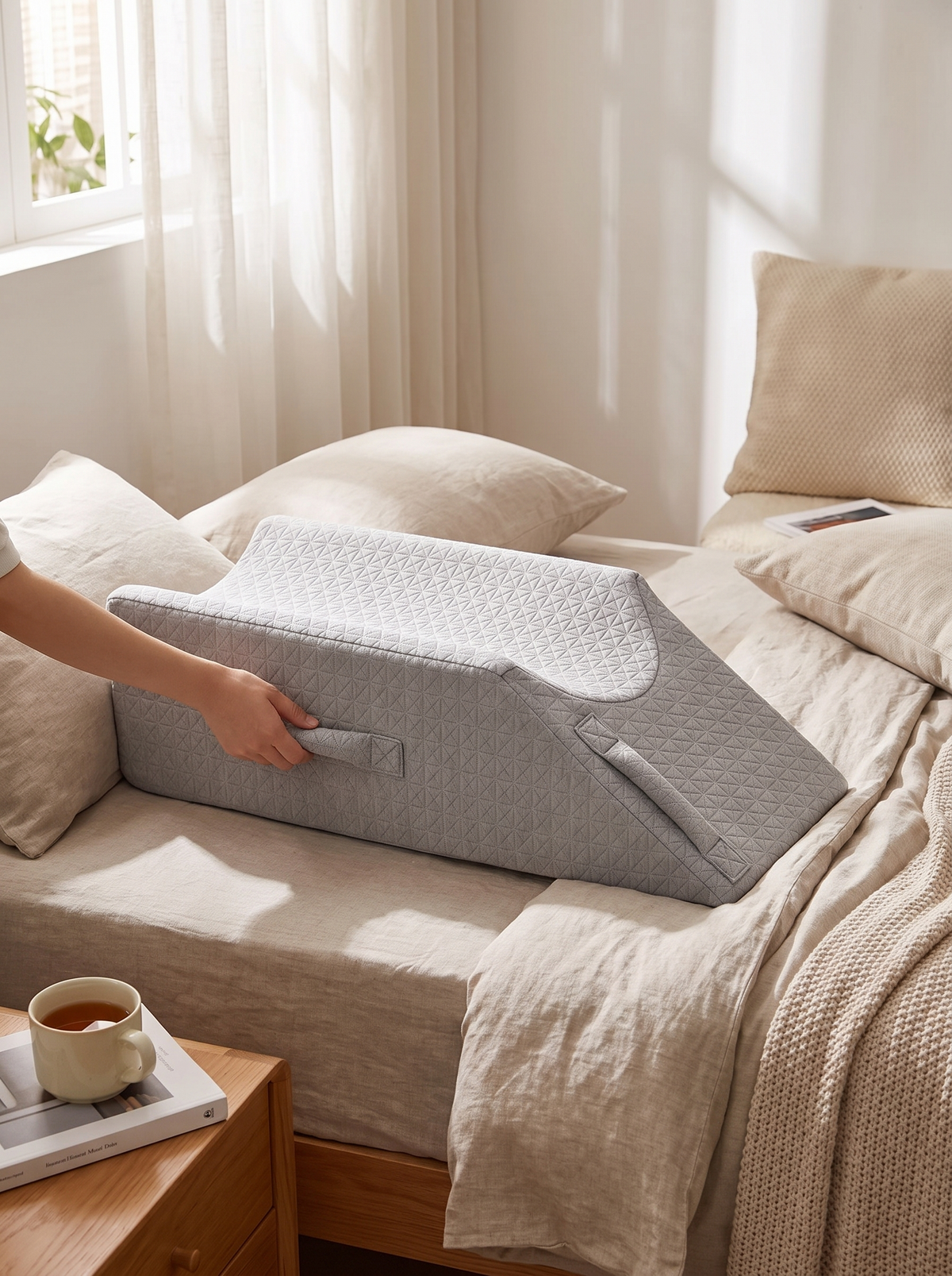 Adjustable Elevation Wedge Cushion, Easy To Move, Stays Put