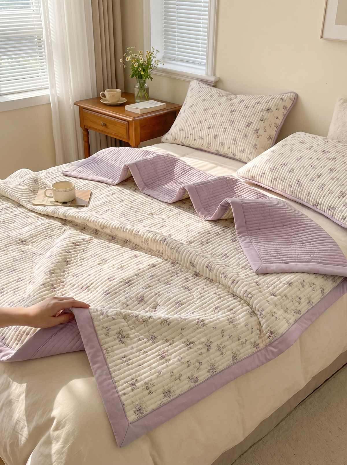 Purple Floral Bedding Set (3 Pcs), Florals That Feel Fresh