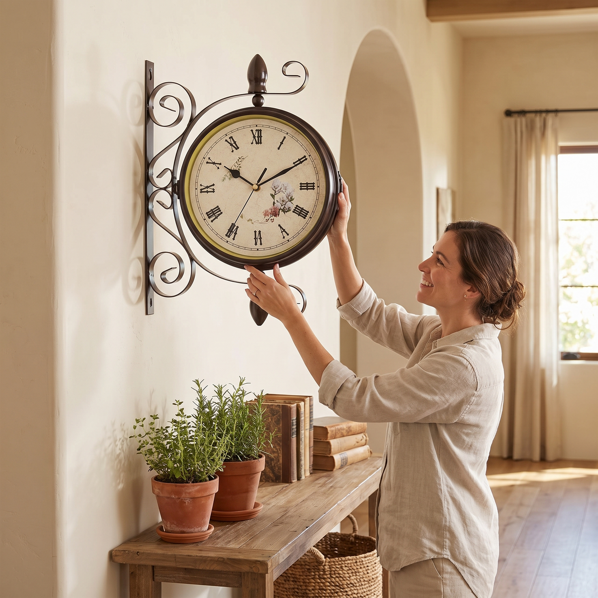Double-Sided Station Clock
