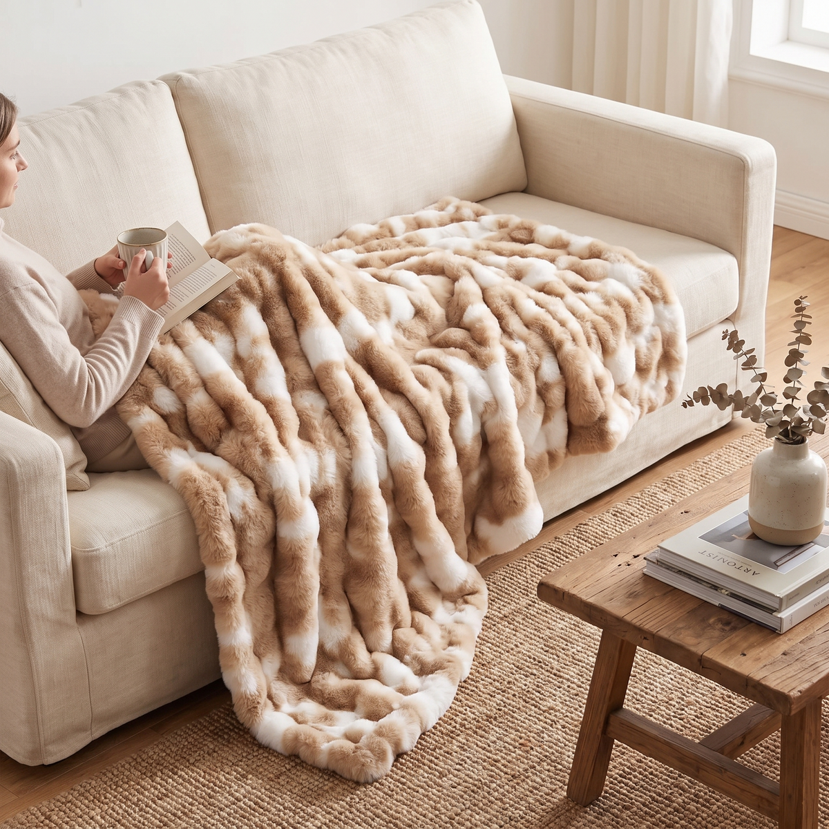 Tie Dye Faux Fur Blanket