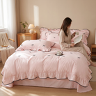 Ruffle Bow Duvet Cover Set (4 Pcs)