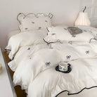Ruffle Bow Duvet Cover Set (4 Pcs)