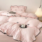 Ruffle Bow Duvet Cover Set (4 Pcs)