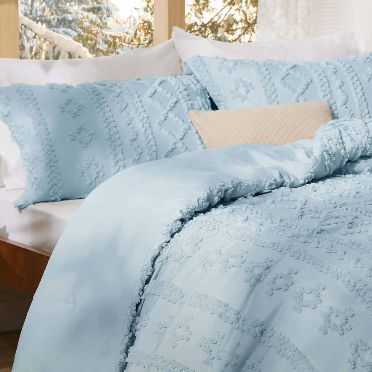 Tufted Boho Comforter Set (3 Pcs)