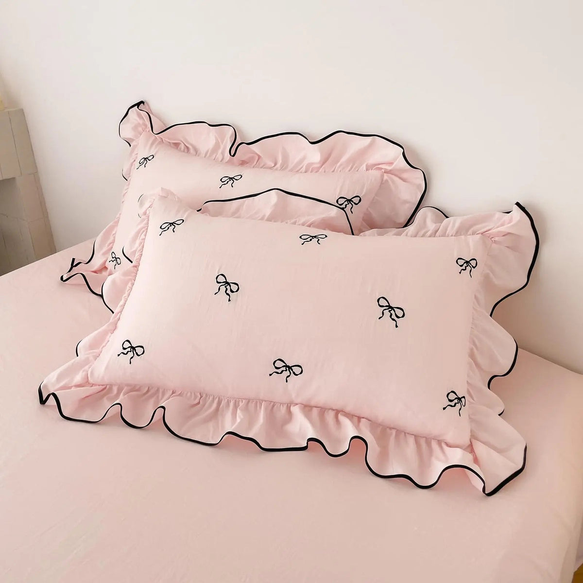 Ruffle Bow Duvet Cover Set (4 Pcs)